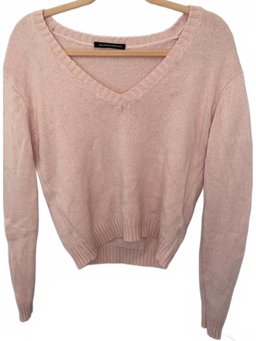 Brandy Melville Cropped Sweater baby pink best fit small